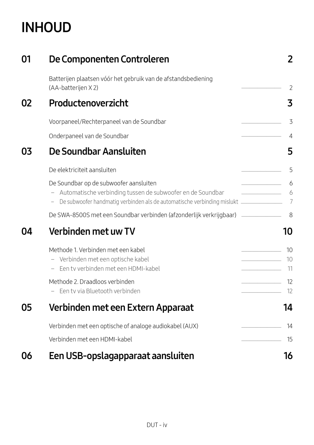 Samsung HW-N550/XN, HW-N550/EN manual Inhoud 