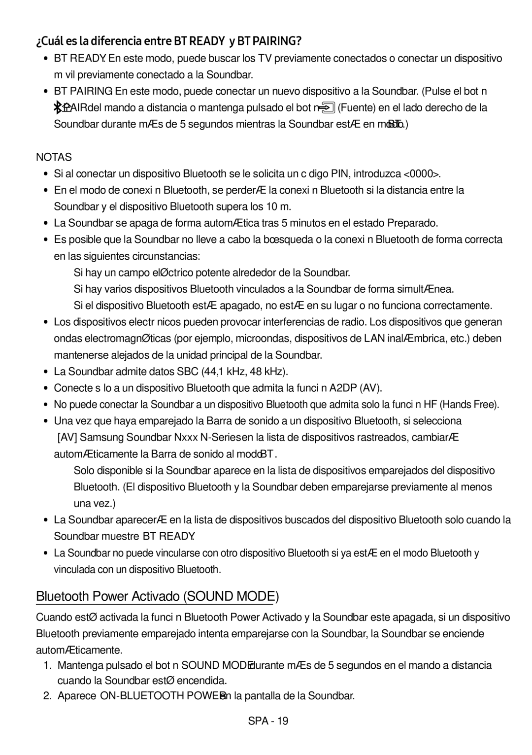 Samsung HW-N550/ZF manual Bluetooth Power Activado Sound Mode, ¿Cuál es la diferencia entre BT Ready y BT PAIRING? 