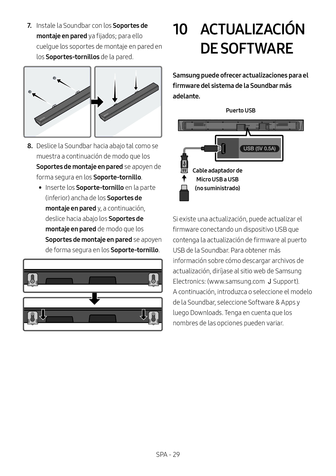 Samsung HW-N550/ZF manual Actualización DE Software 