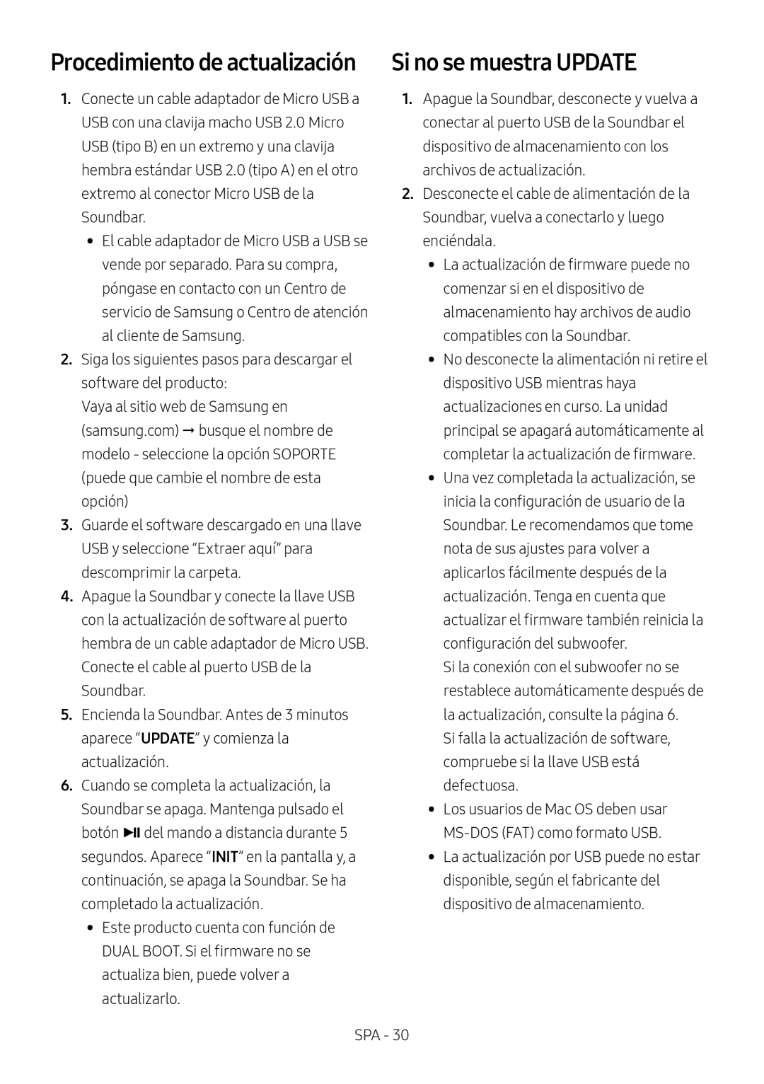 Samsung HW-N550/ZF manual Procedimiento de actualización, Si no se muestra Update 