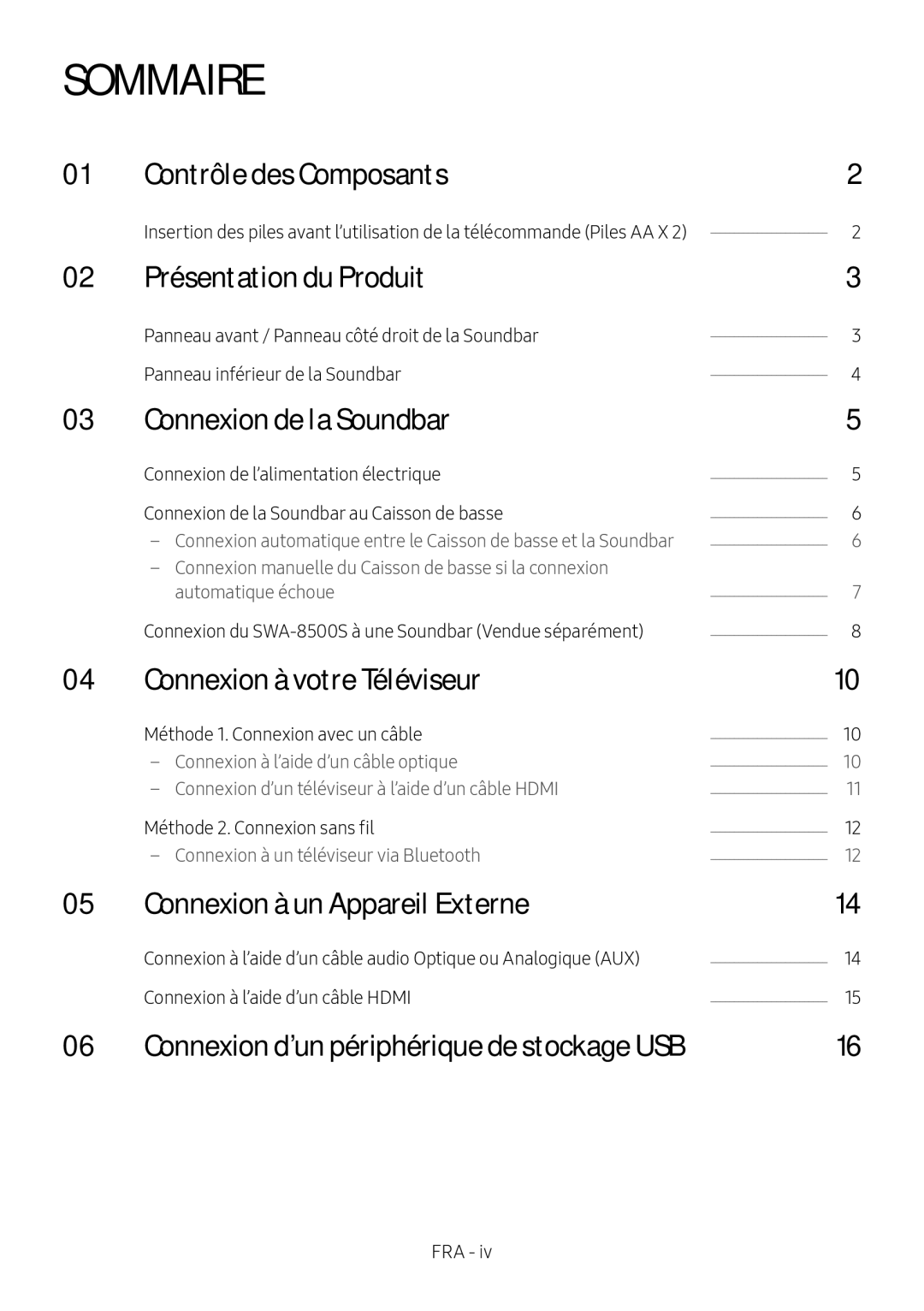 Samsung HW-N550/ZF manual Sommaire 