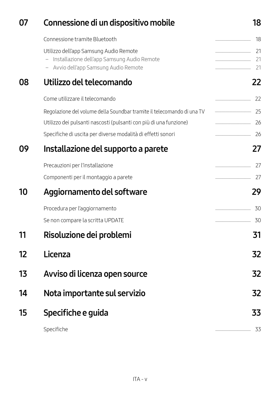 Samsung HW-N550/ZF Connessione di un dispositivo mobile, Utilizzo del telecomando, Installazione del supporto a parete 