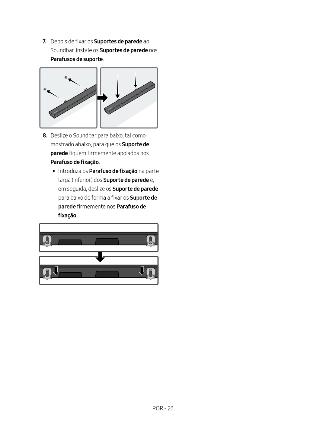 Samsung HW-N550/ZF manual Parafusos de suporte 