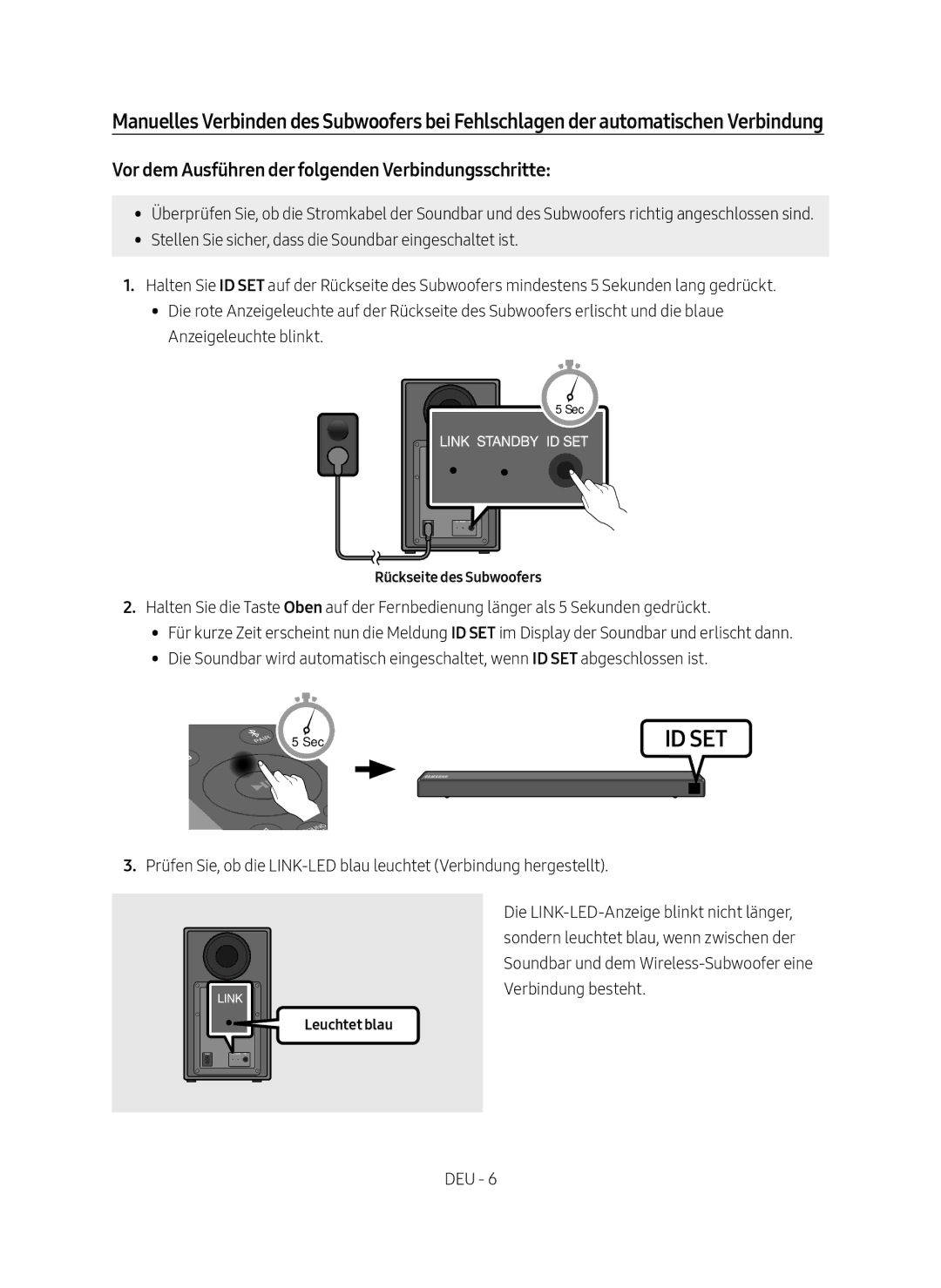 Samsung HW-N550/ZG manual Vor dem Ausführen der folgenden Verbindungsschritte 