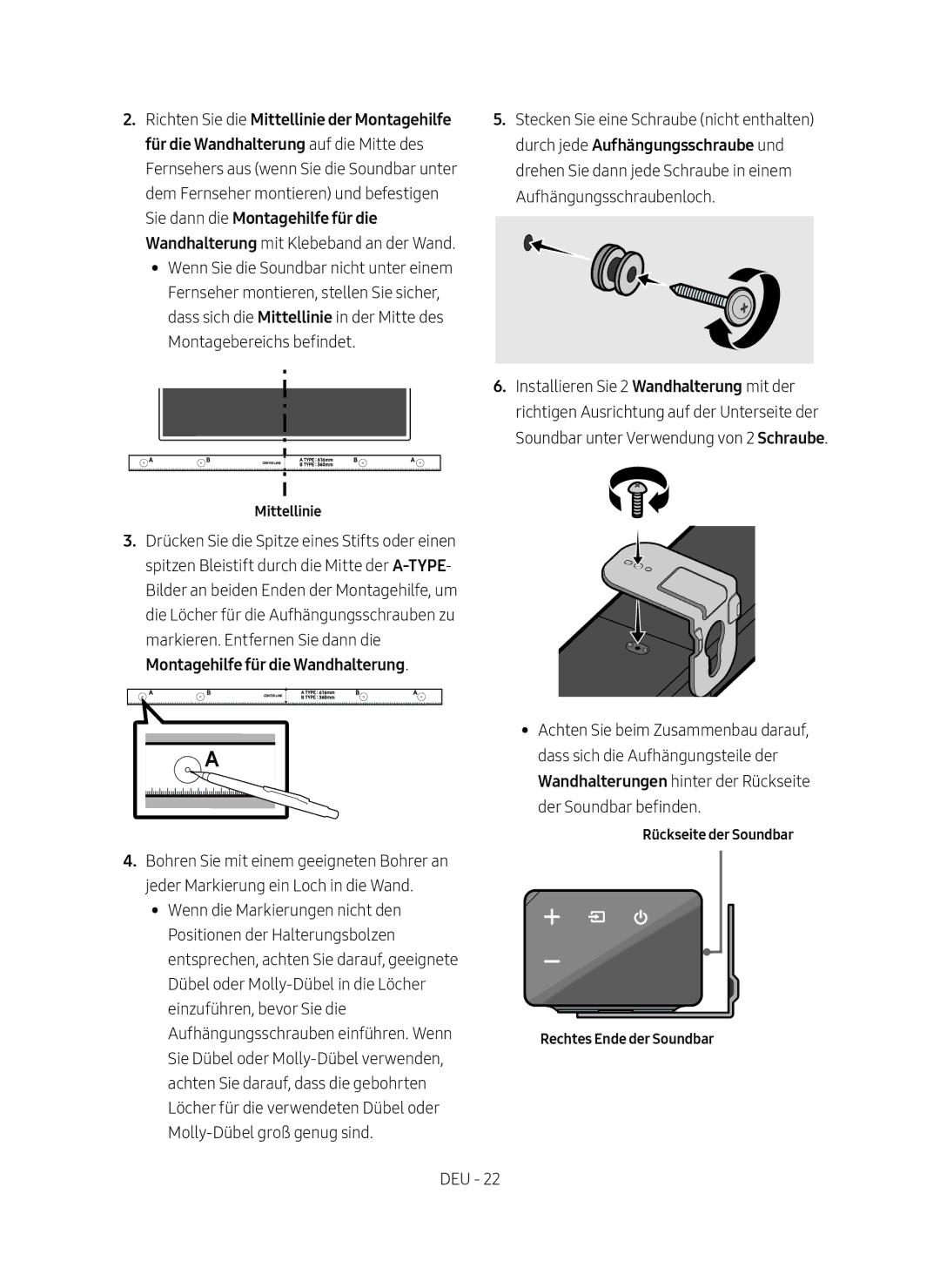 Samsung HW-N550/ZG manual Montagebereichs befindet 