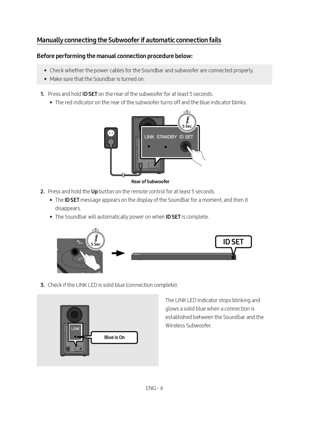 Samsung HW-N650/EN, HW-N650/XN Id Set, Before performing the manual connection procedure below 