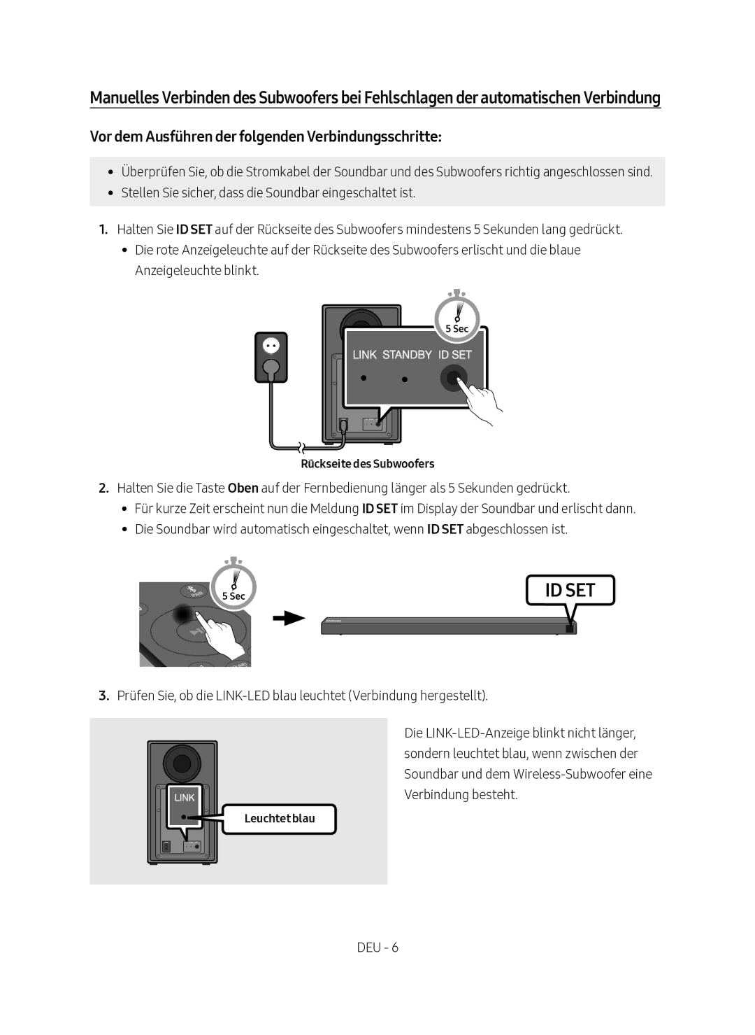 Samsung HW-N650/EN, HW-N650/XN manual Vor dem Ausführen der folgenden Verbindungsschritte 