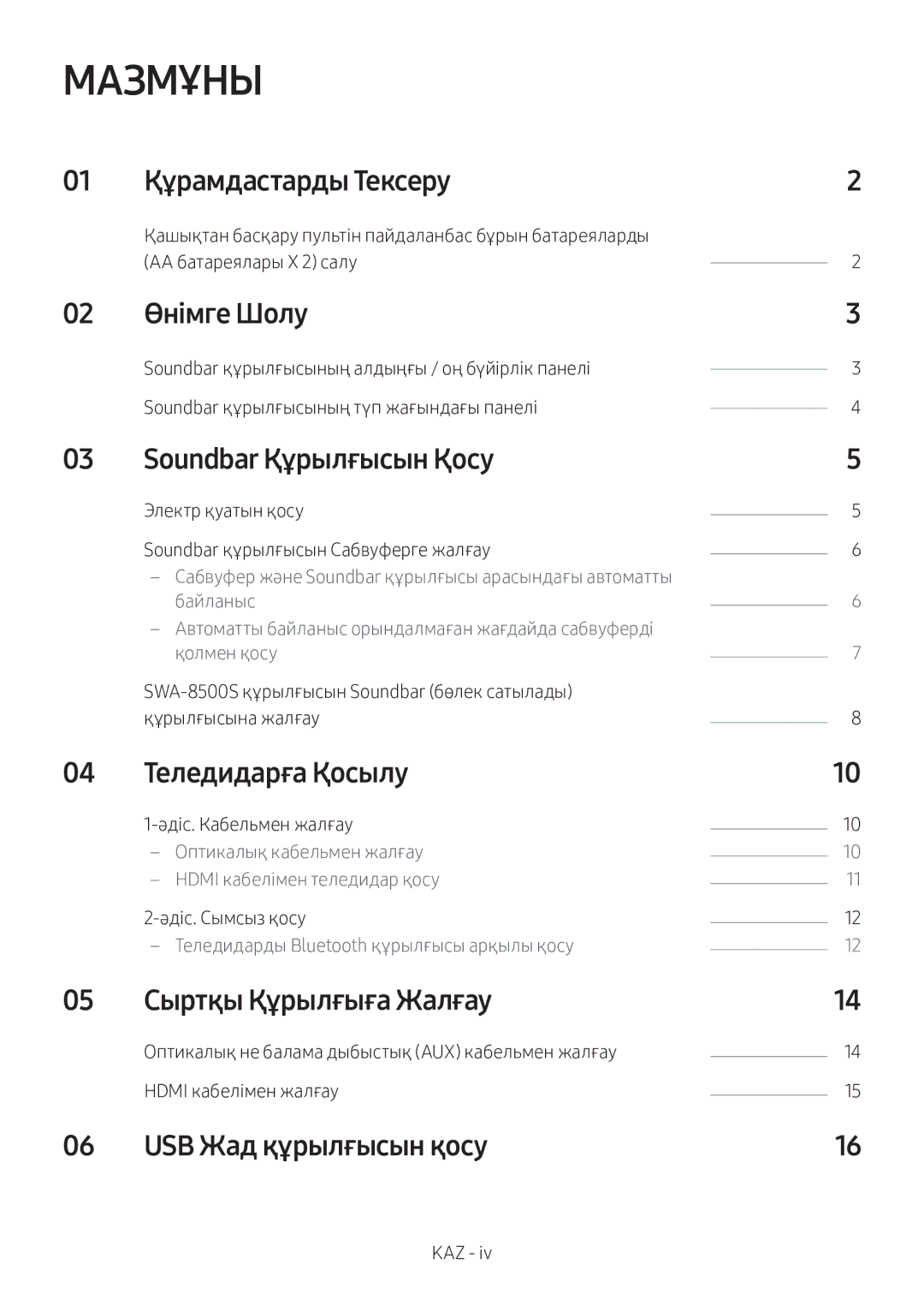 Samsung HW-N650/RU manual Мазмұны 