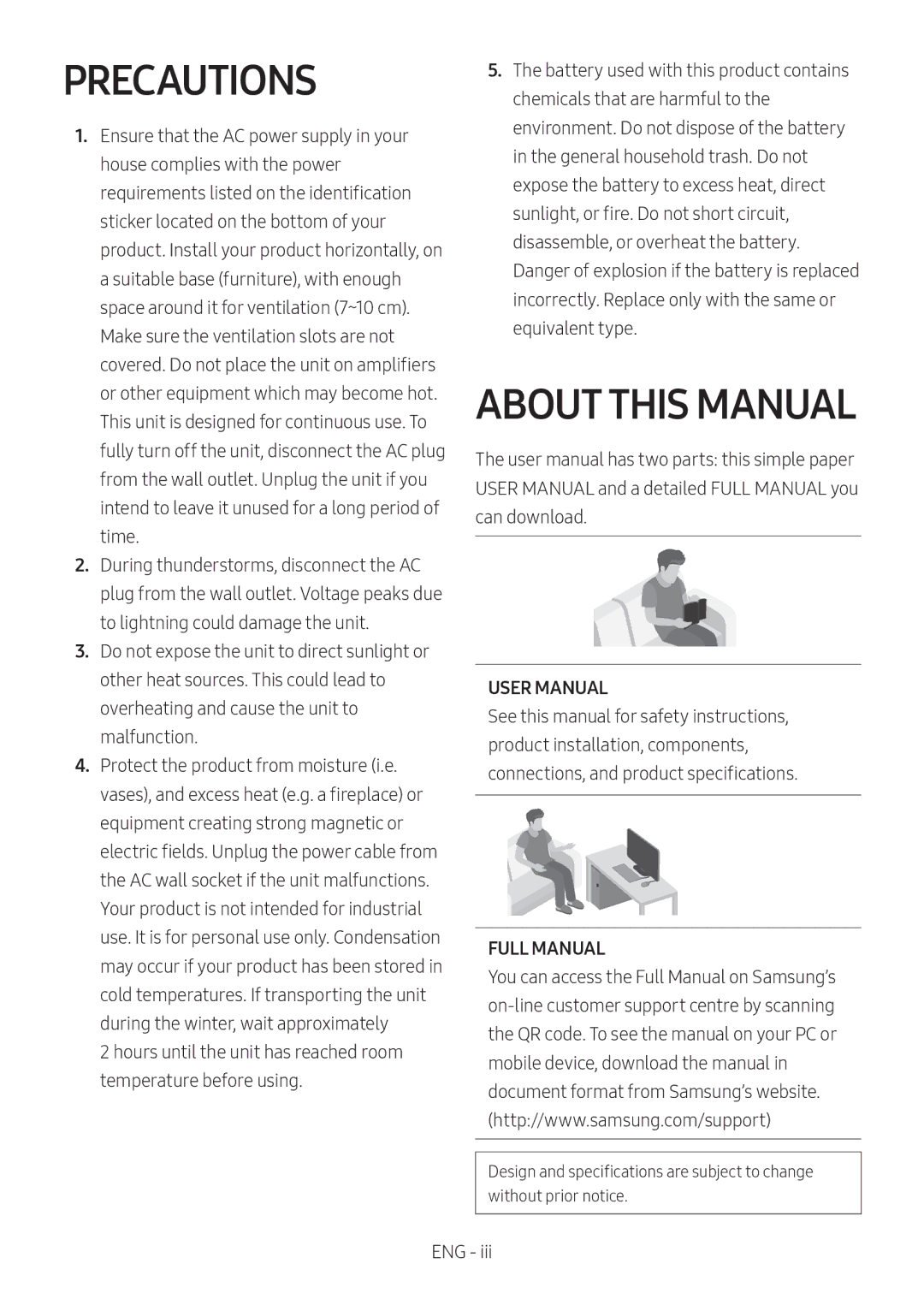 Samsung HW-N650/XV manual Precautions, About this Manual 