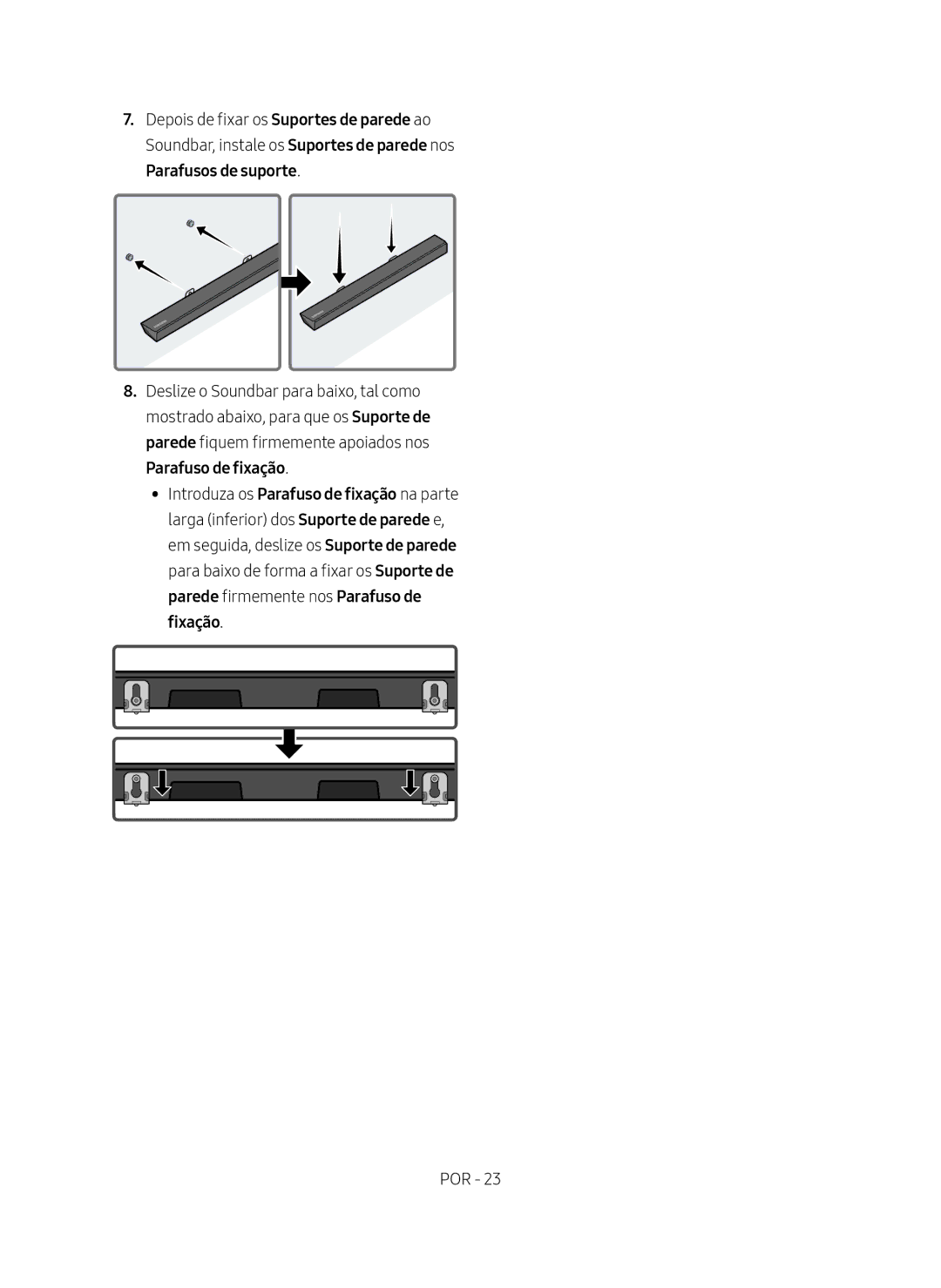 Samsung HW-N650/ZF manual Parafusos de suporte 