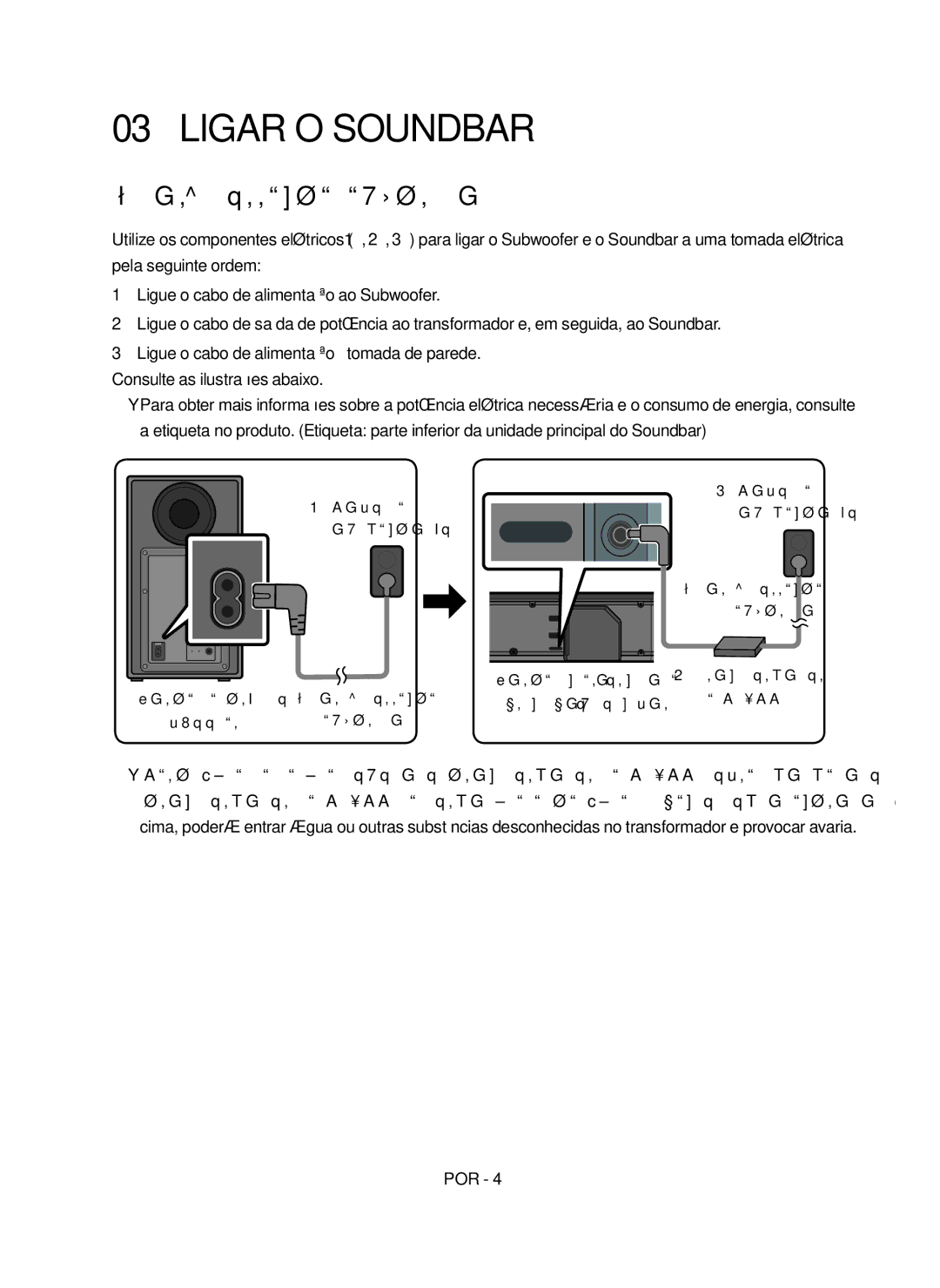 Samsung HW-N650/ZF manual Ligar O Soundbar, Ligar à corrente elétrica, 1Cabo de 