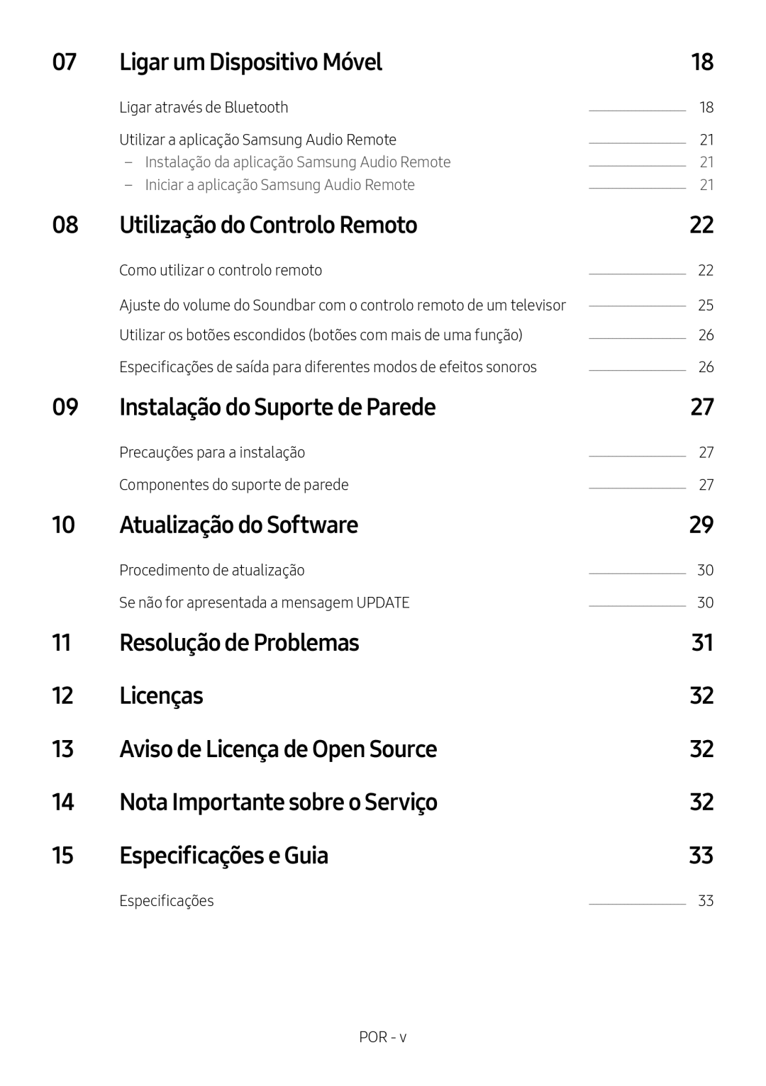 Samsung HW-N650/ZF, HW-N650/ZG Ligar um Dispositivo Móvel, Utilização do Controlo Remoto, Instalação do Suporte de Parede 