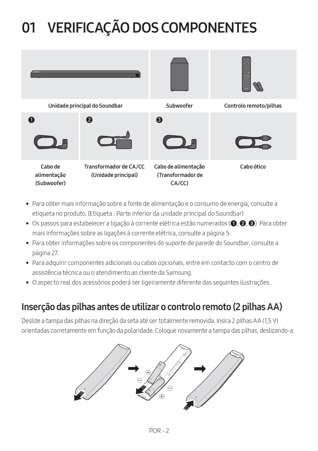 Samsung HW-N650/EN, HW-N650/ZG, HW-N650/ZF, HW-N650/XN, HW-N660/XE Verificação DOS Componentes, Unidade principal do Soundbar 