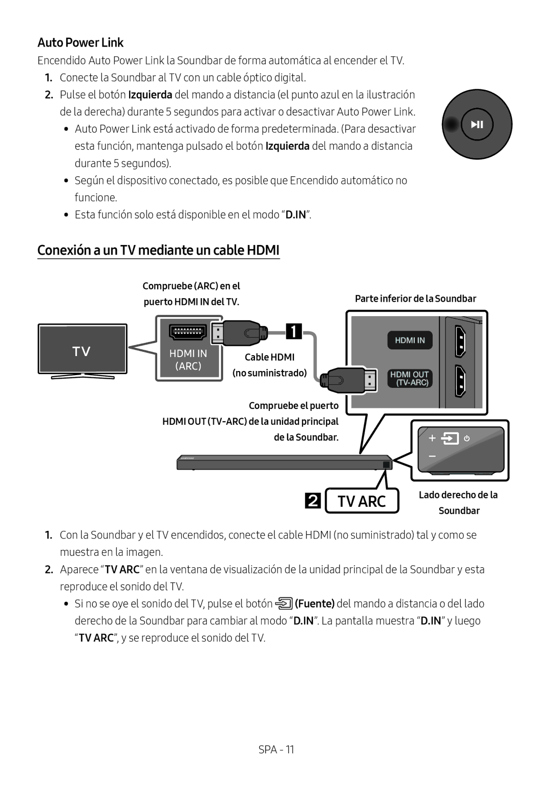 Samsung HW-N650/XN, HW-N650/ZG manual Conexión a un TV mediante un cable Hdmi, Compruebe ARC en el, Puerto Hdmi in del TV 