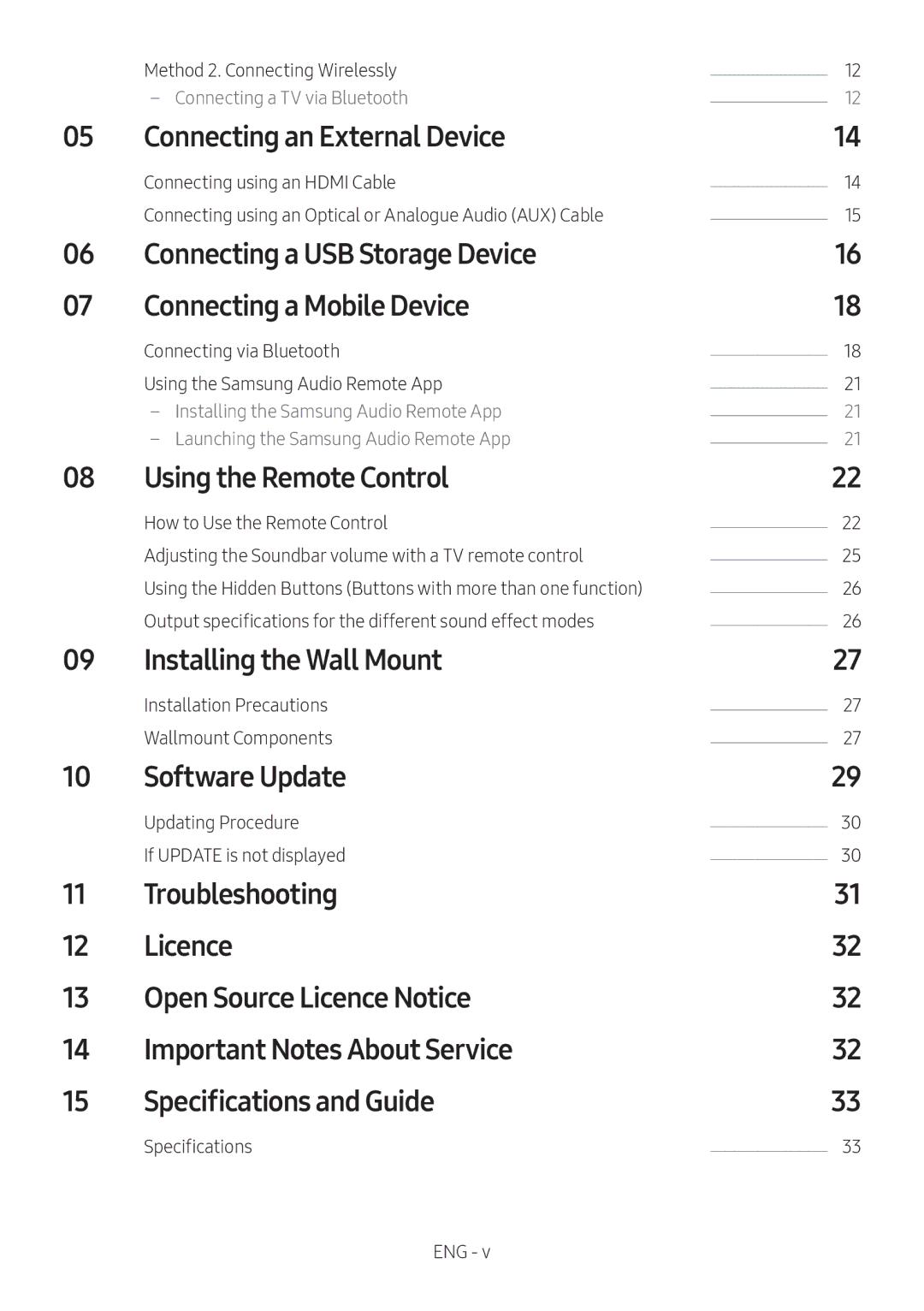 Samsung HW-N650/ZG, HW-N650/ZF Connecting an External Device, Connecting a USB Storage Device Connecting a Mobile Device 