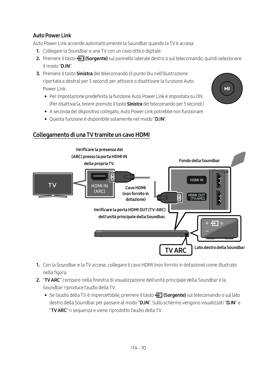 Samsung HW-N650/ZG manual Collegamento di una TV tramite un cavo Hdmi, Power Link 