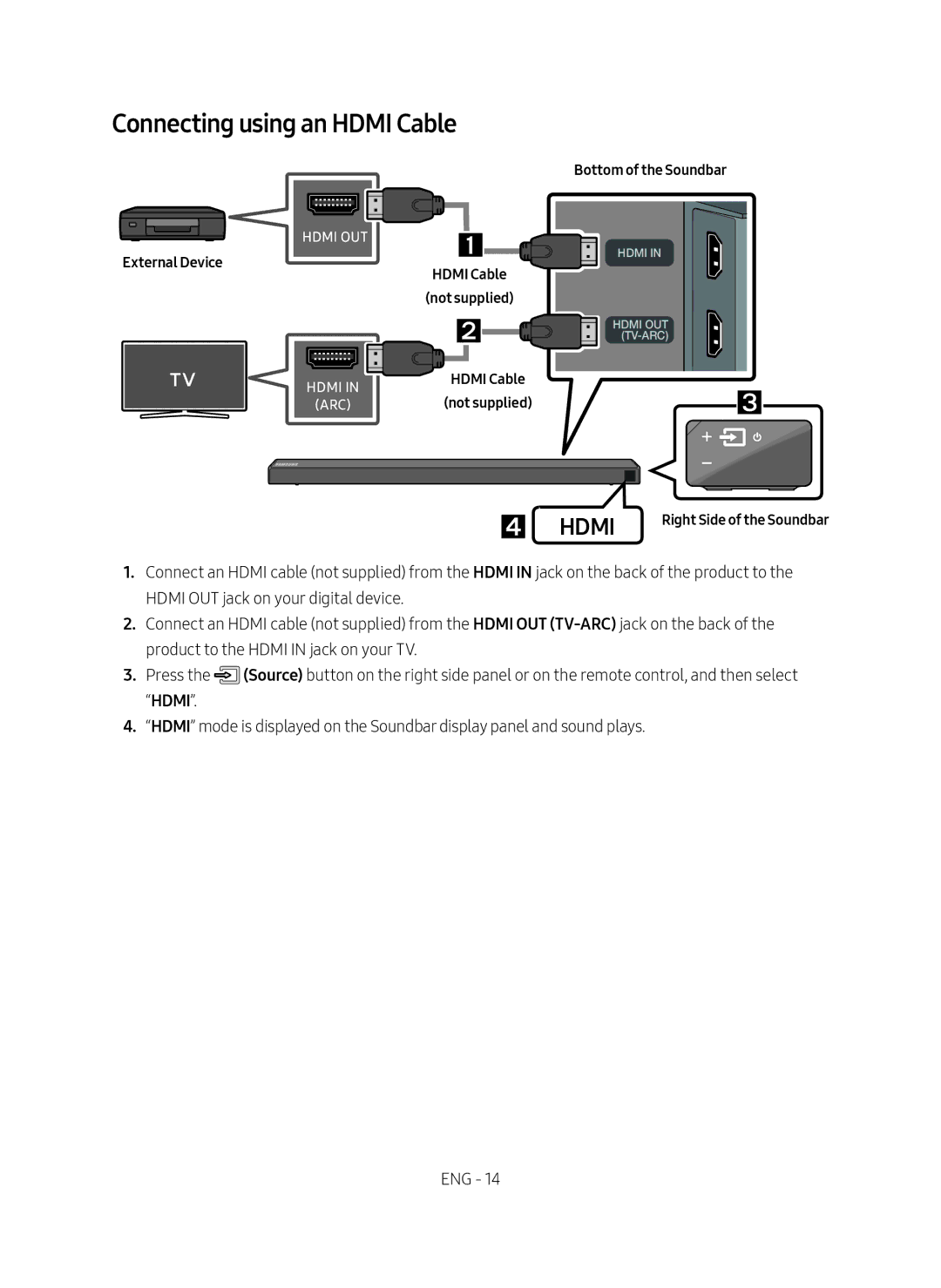 Samsung HW-N650/ZG manual Connecting using an Hdmi Cable 