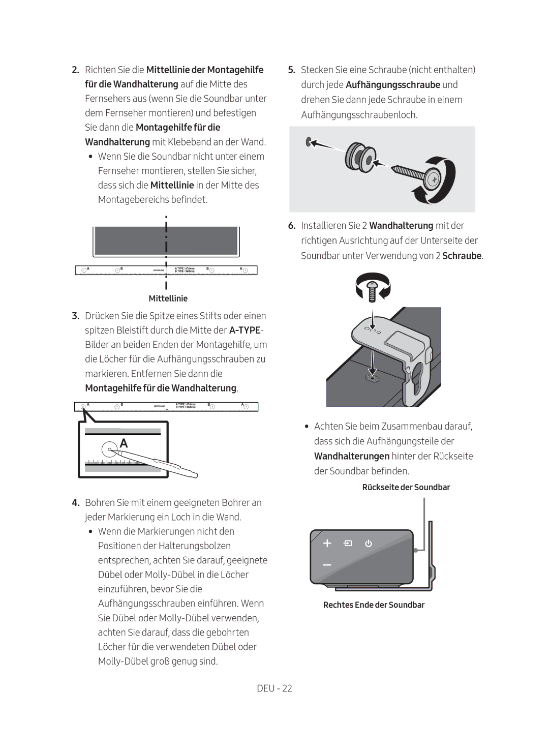 Samsung HW-N650/ZG manual Montagebereichs befindet 