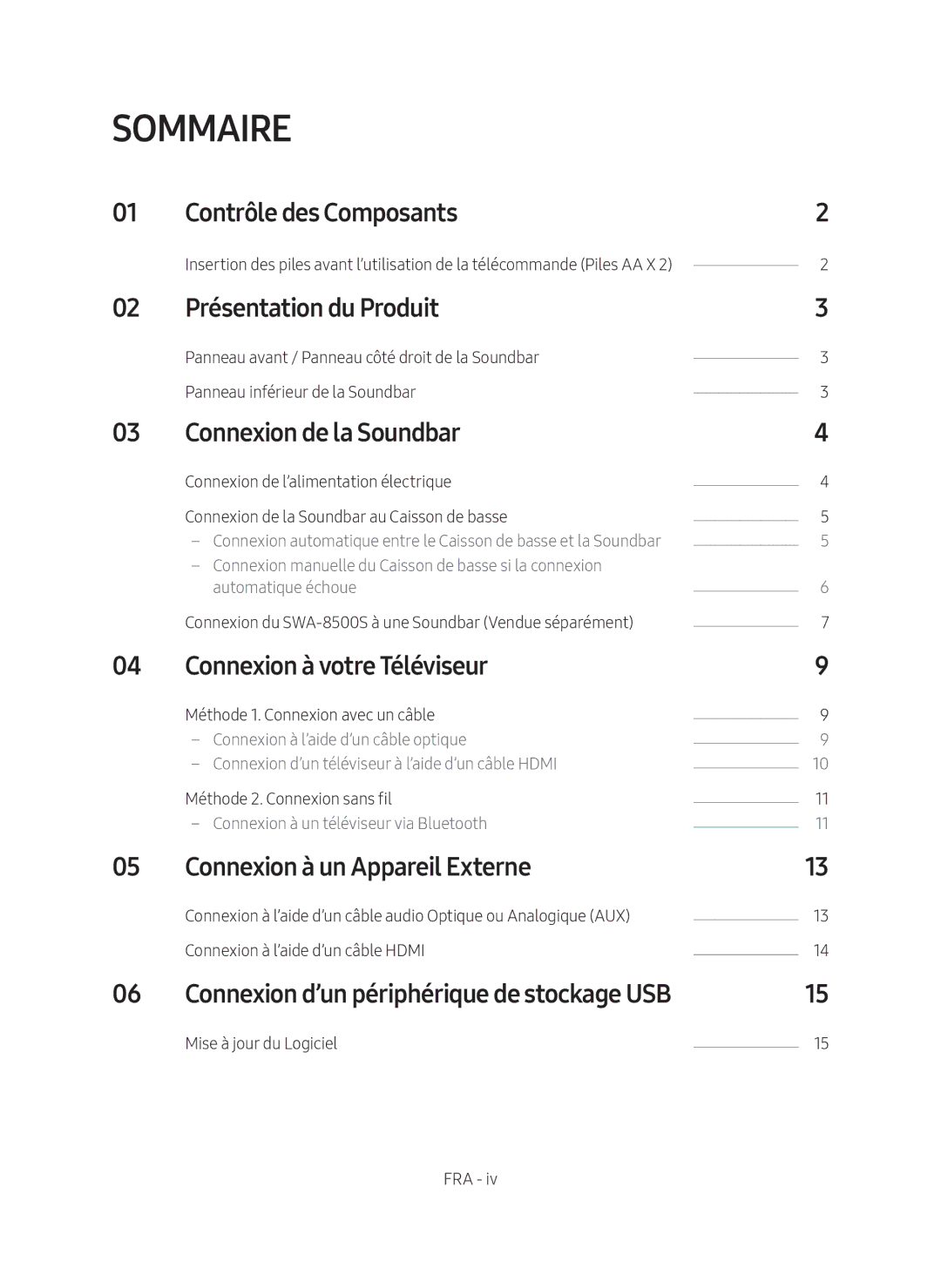 Samsung HW-N650/ZG manual Sommaire 