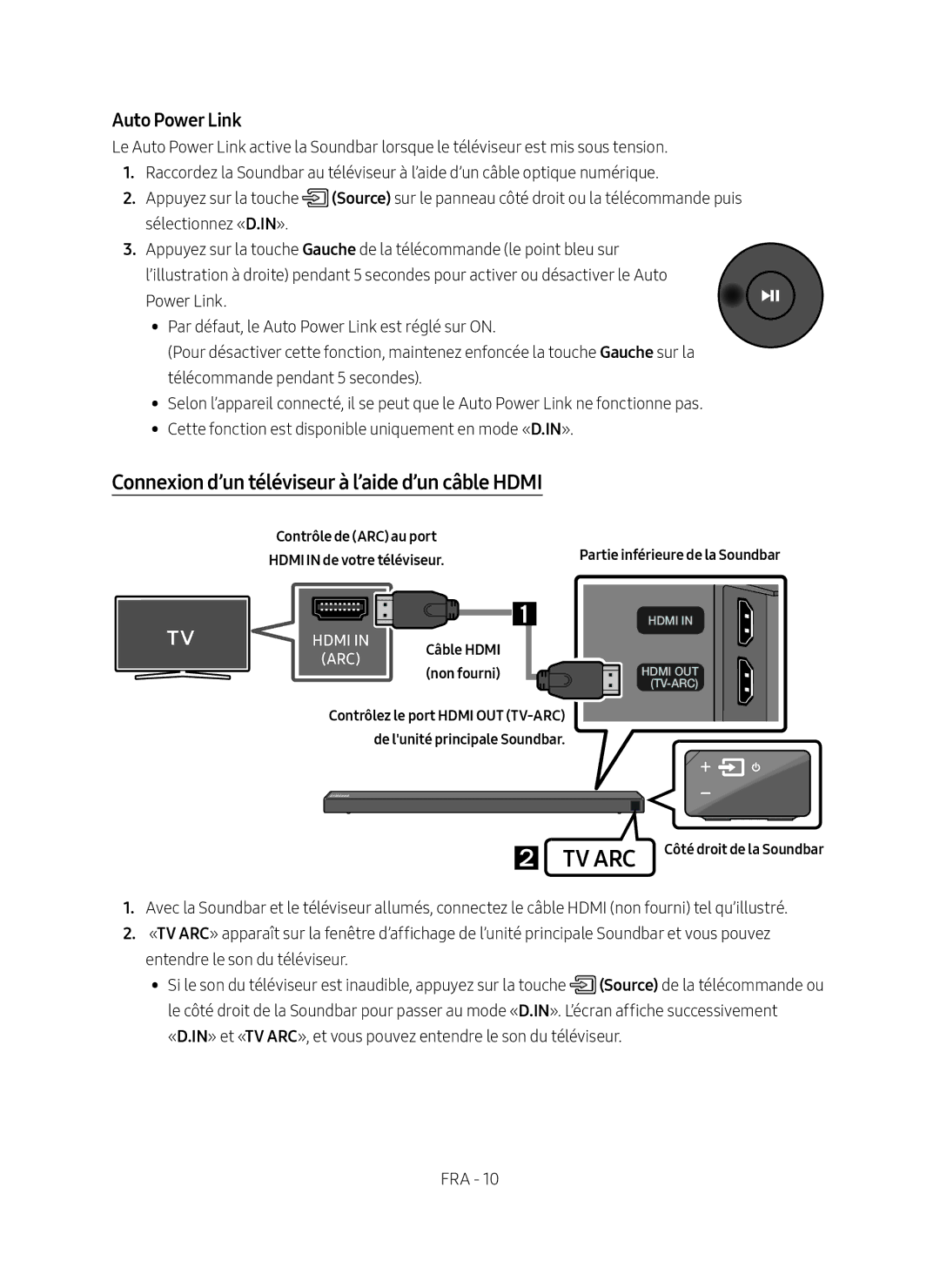 Samsung HW-N650/ZG manual Tv Arc, Connexion d’un téléviseur à l’aide d’un câble Hdmi 