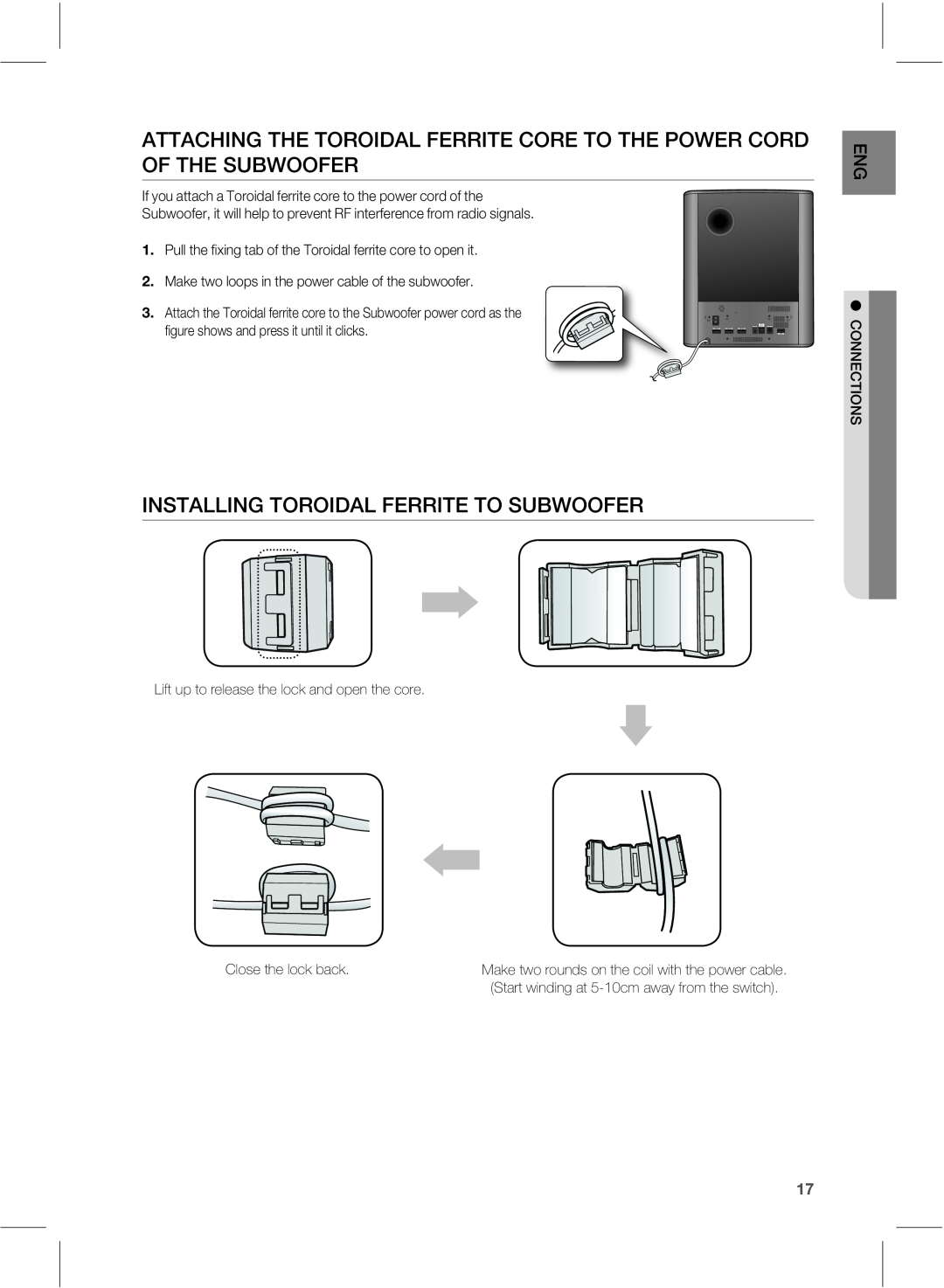 Samsung HWE550 manual 45--*/5030*%-&33*5&5046#800&3, JguVqUpSfmfbtfUifMpdlBoePqfoUifDpsf, M Connections 