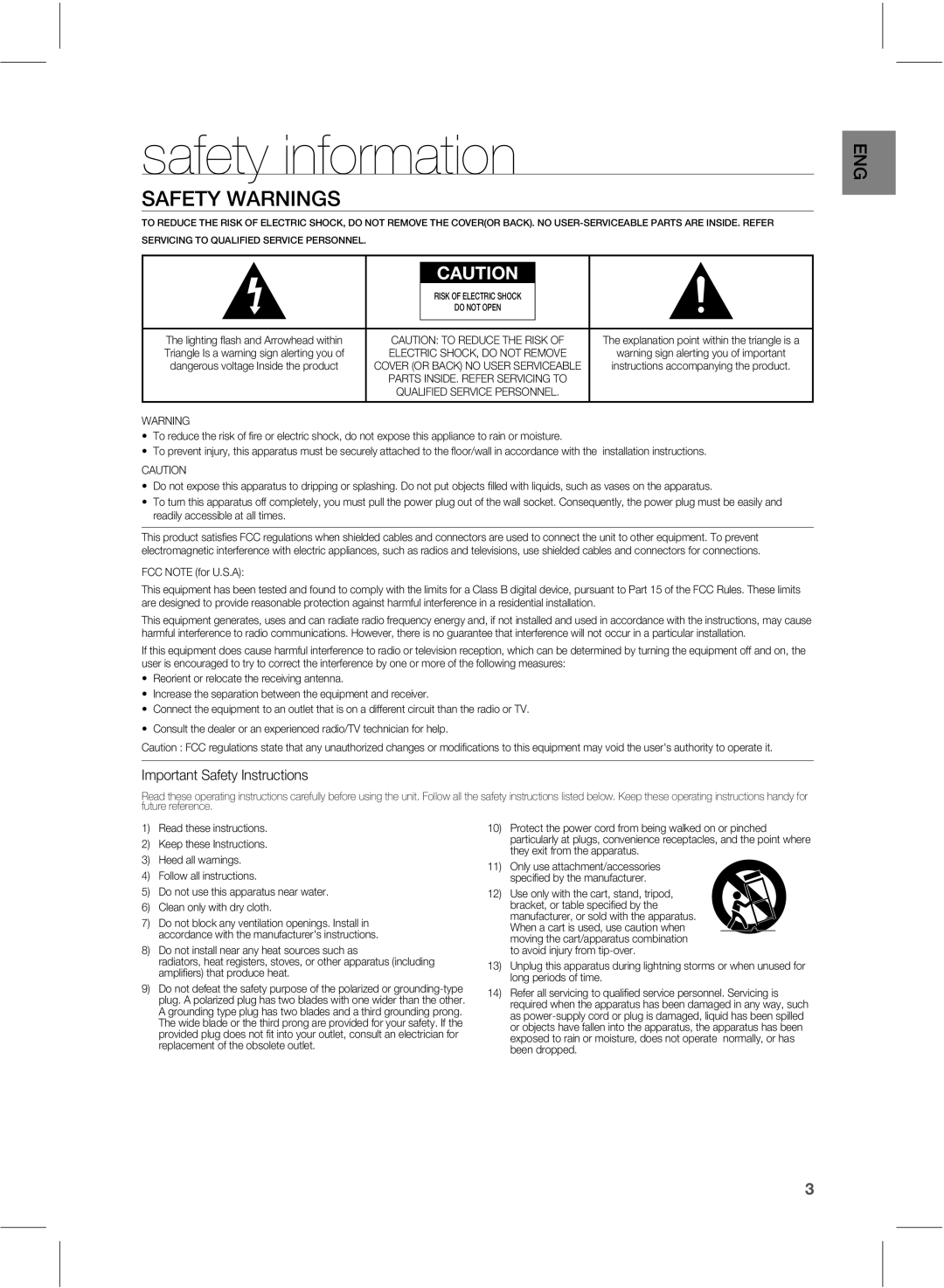 Samsung HWE550 manual safety information, 4&5 83/*/4 