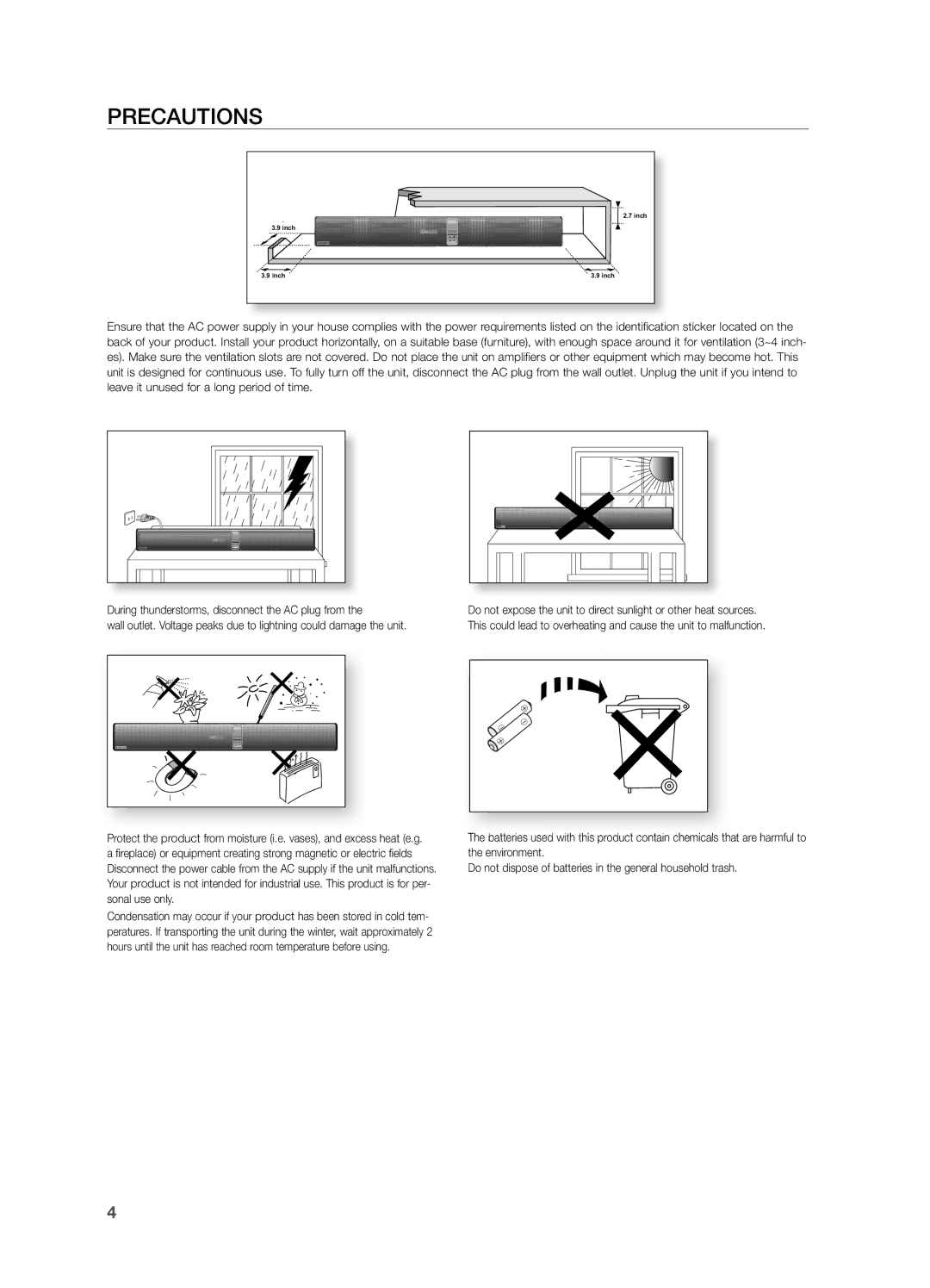 Samsung HWF750ZA, HW F750 user manual PrecaUtiOns 