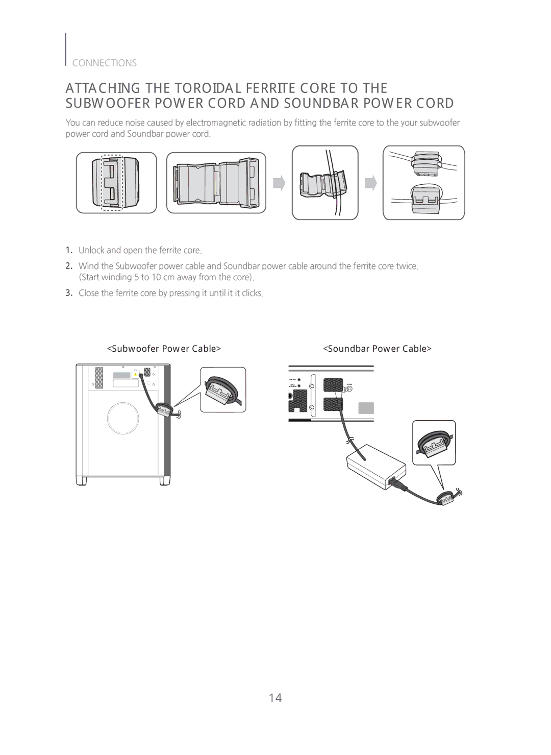 Samsung HWH750 manual Soundbar Power Cable 