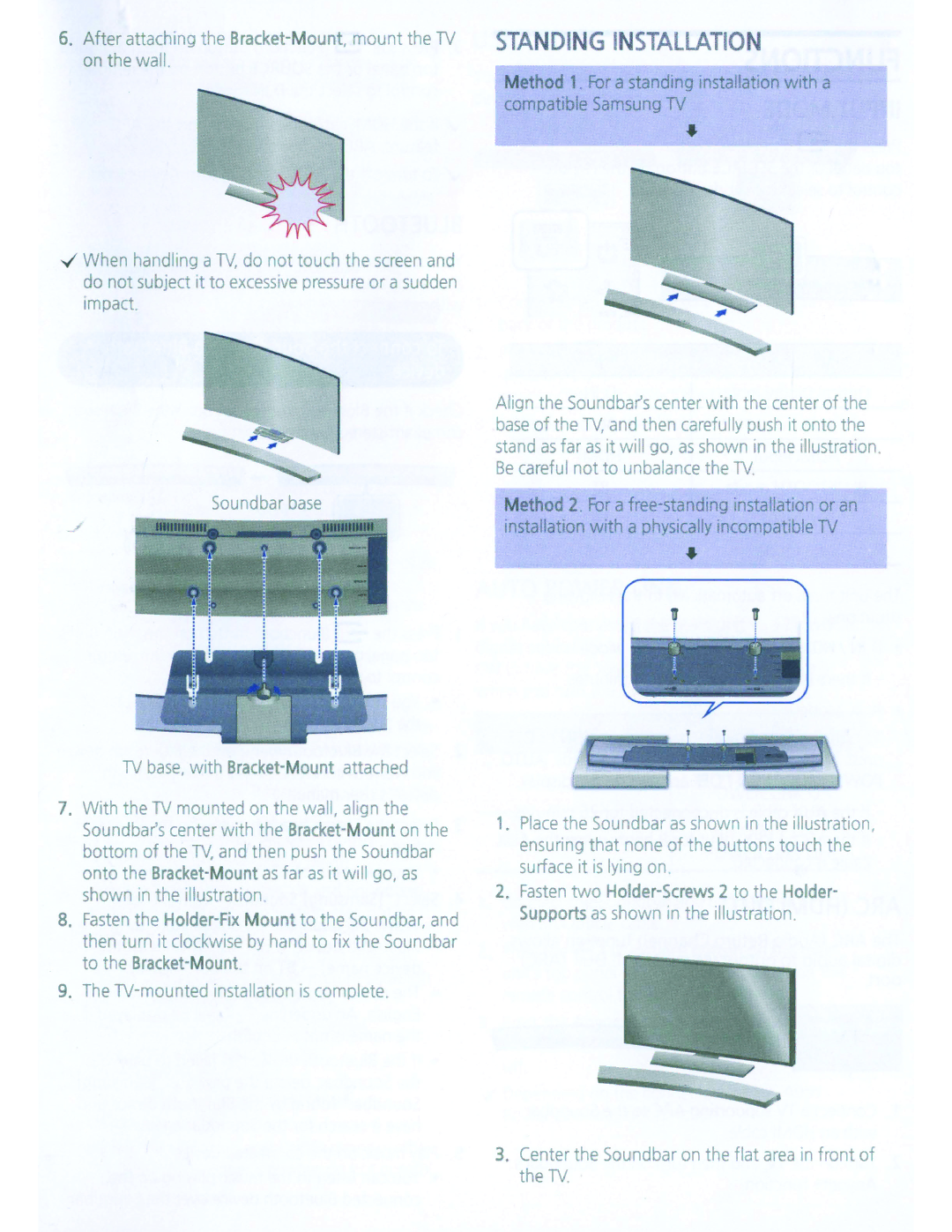 Samsung HWH7500 user manual Standing Installation, 1J1J 