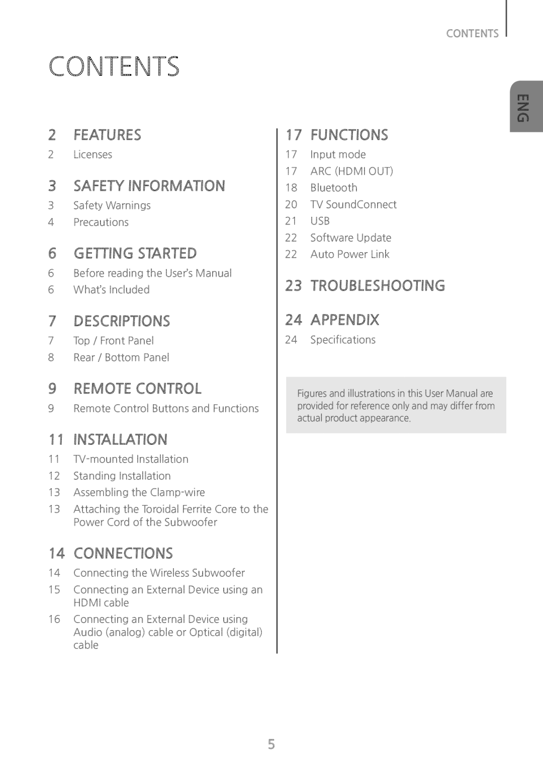 Samsung HWH7500 user manual Contents 