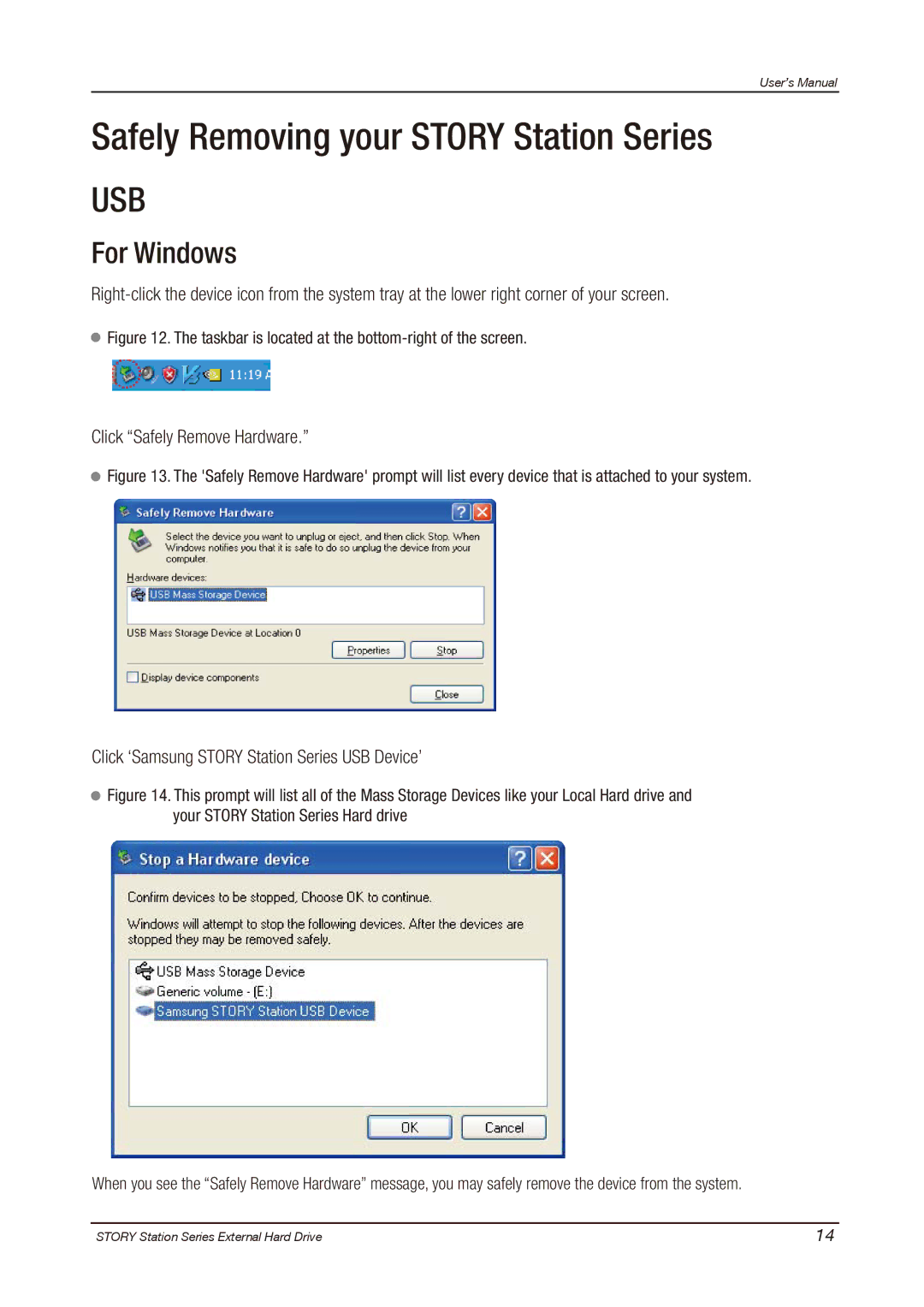 Samsung HX-DE020EB, HX-DU010EB, HX-DT015EB, HX-DU015EB For Windows, Taskbar is located at the bottom-right of the screen 