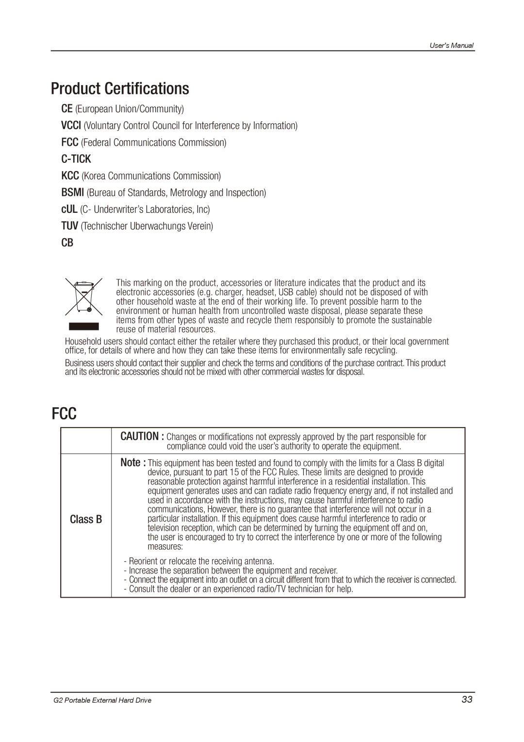 Samsung HX-MU025DC user manual Product Certifications, Reuse of material resources, Measures 