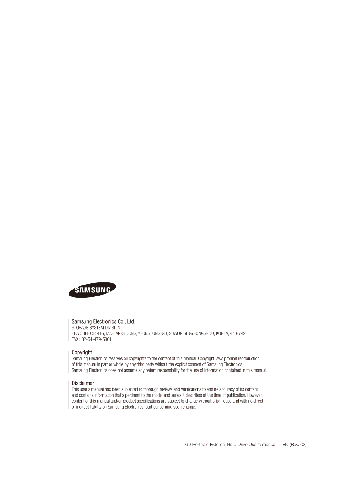 Samsung HX-MU025DC user manual Copyright 