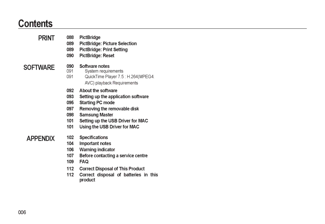 Samsung HZ10W manual 006, System requirements 