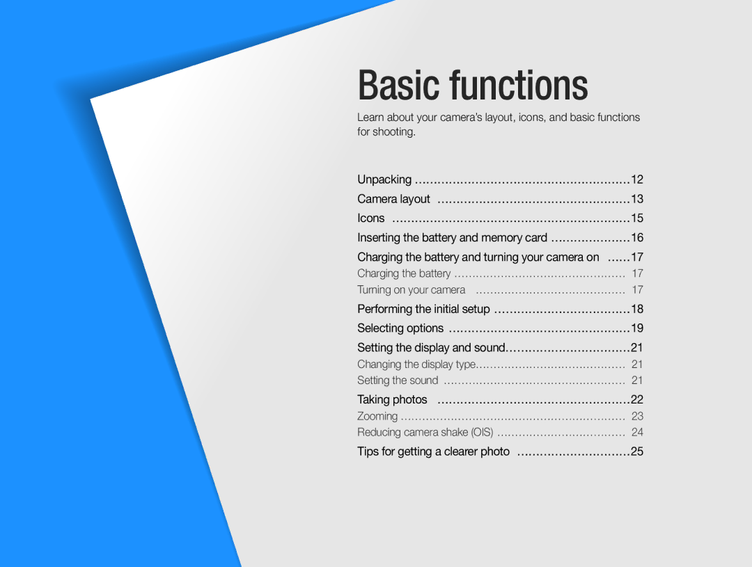 Samsung HZ30W user manual Basic functions 