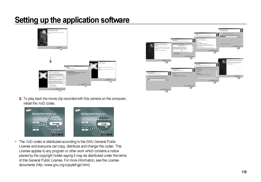 Samsung i8 manual Setting up the application software 