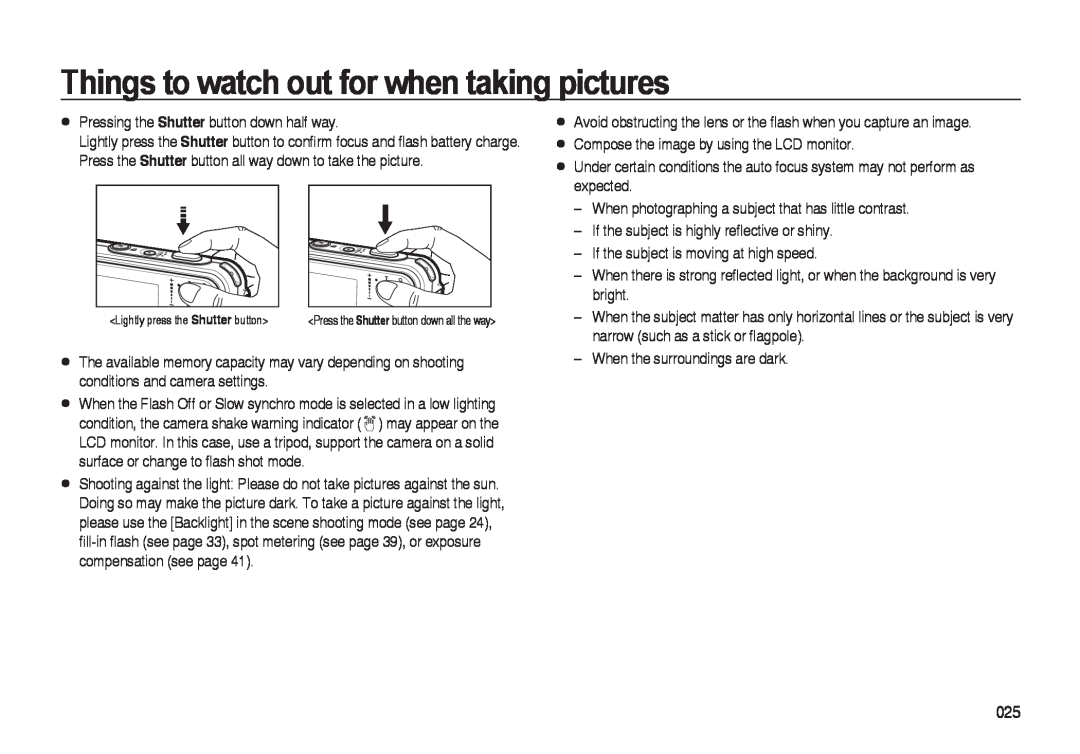 Samsung i8 manual Things to watch out for when taking pictures 