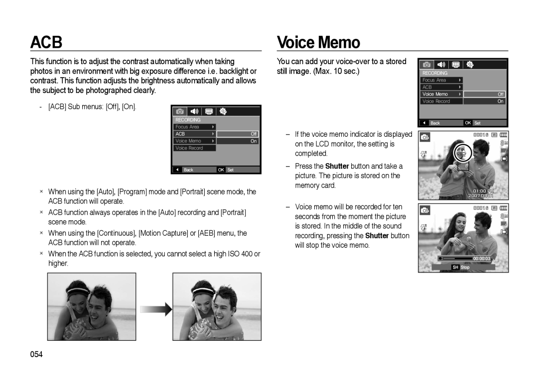 Samsung i8 manual Voice Memo, You can add your voice-over to a stored still image. Max. 10 sec 