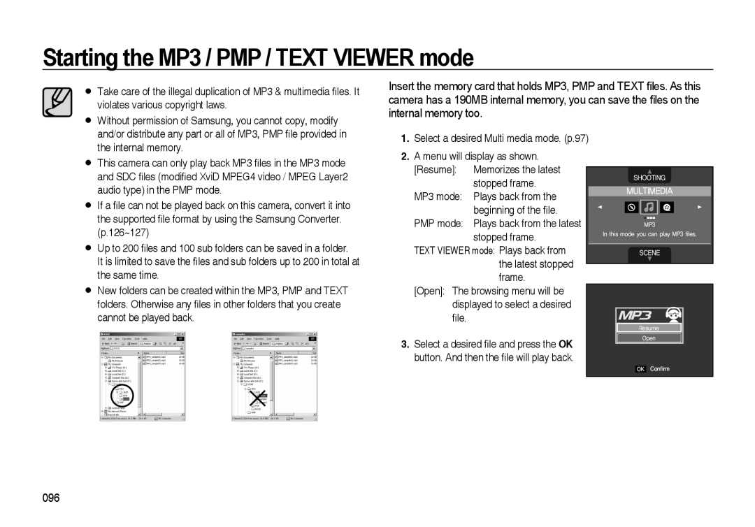 Samsung i8 manual Starting the MP3 / PMP / TEXT VIEWER mode 