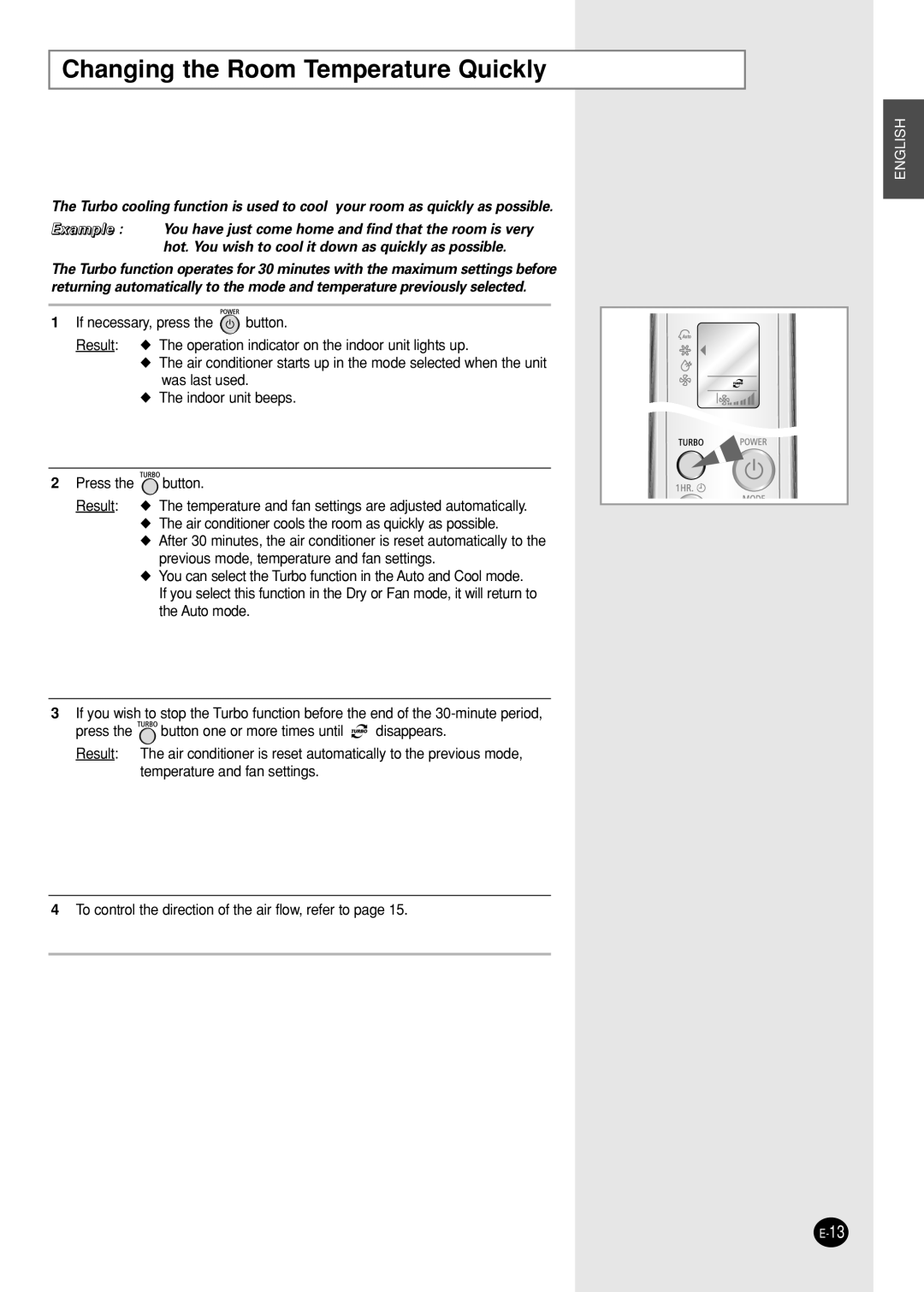 Samsung AS12WHWE/AFR, IAS09W8WE/AFR manual Changing the Room Temperature Quickly 