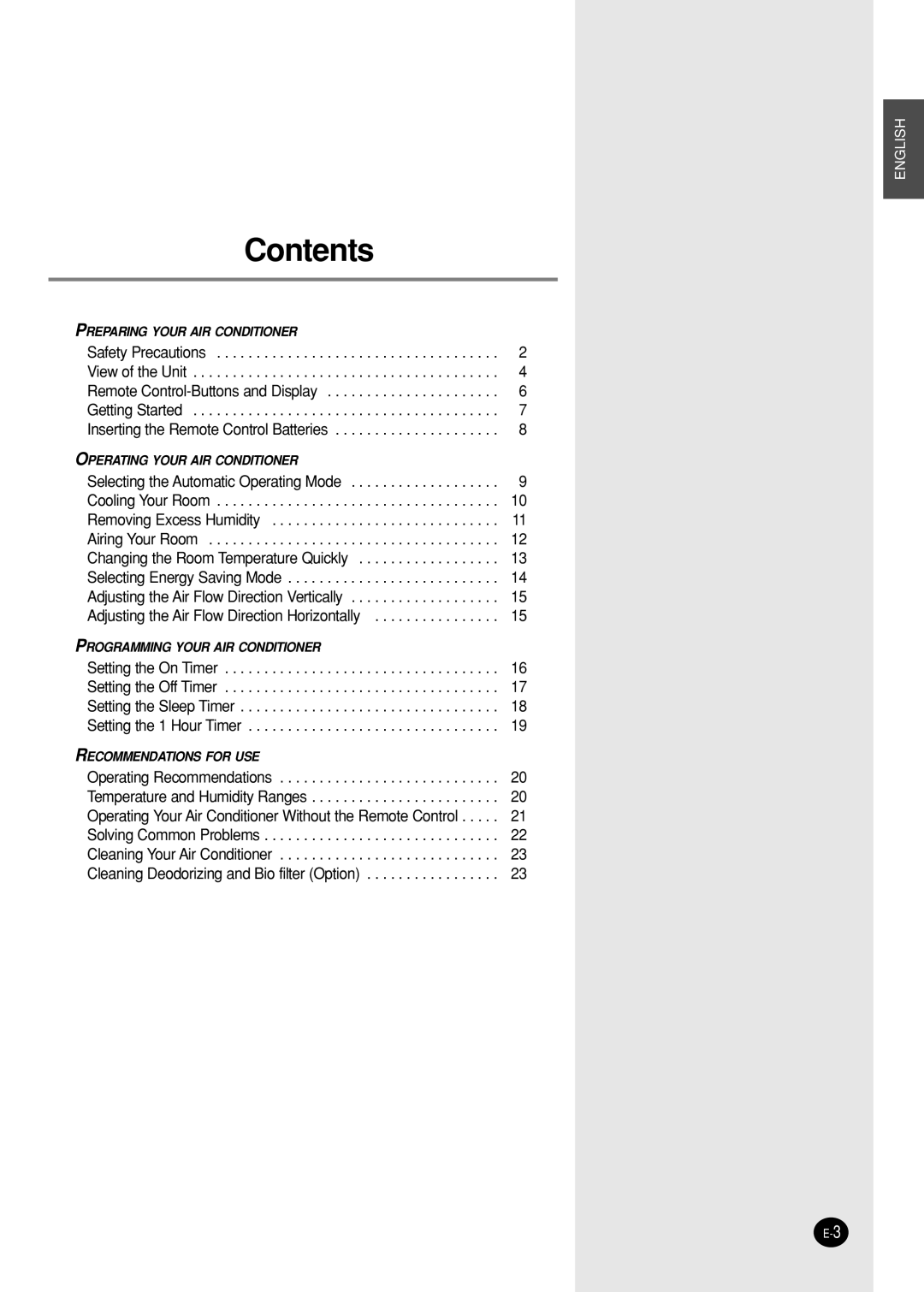 Samsung IAS09W8WE/AFR, AS12WHWE/AFR manual Contents 