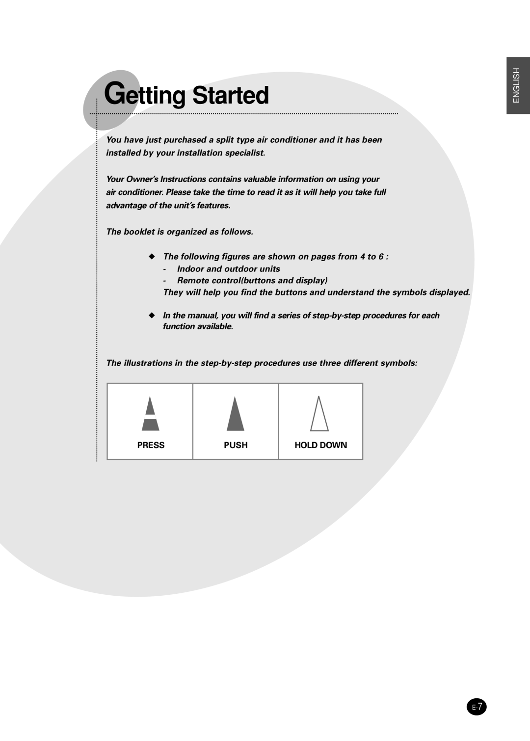 Samsung AS12WHWE/AFR, IAS09W8WE/AFR manual Getting Started 