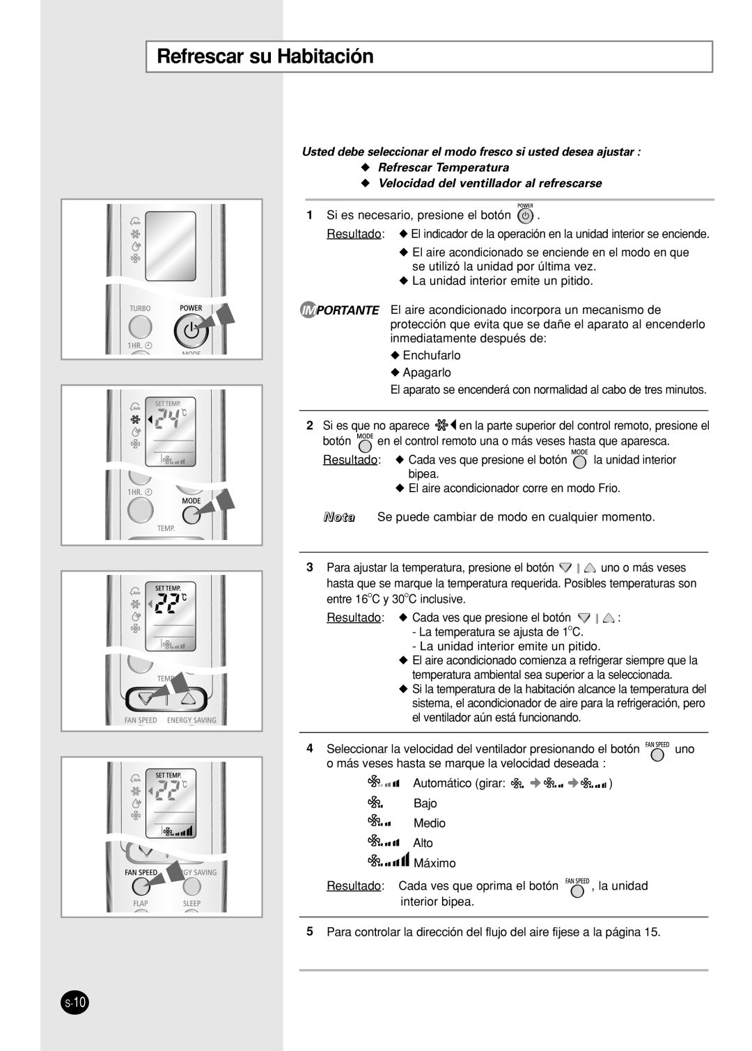 Samsung AS12WHWE/AFR, IAS09W8WE/AFR manual Refrescar su Habitación 