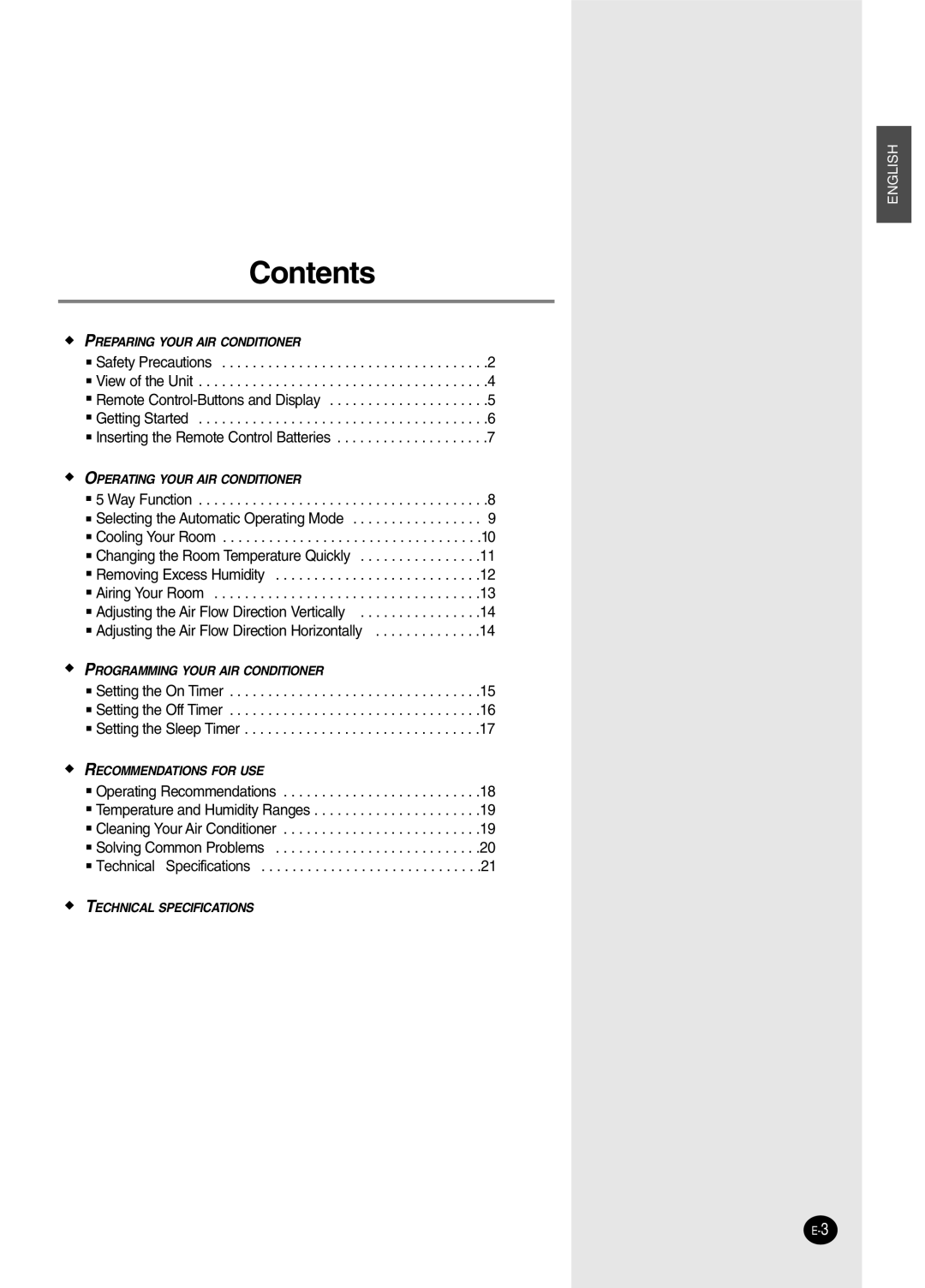 Samsung IAS12NBMD2/XSV manual Contents 