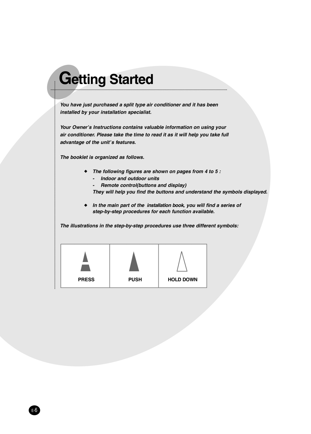 Samsung IAS12NBMD2/XSV manual Getting Started 