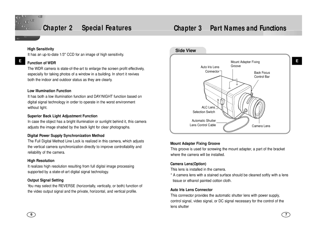 Samsung ICD-831P/ACDC, ICD-833P/ACDC manual Special Features Part Names and Functions, Side View 