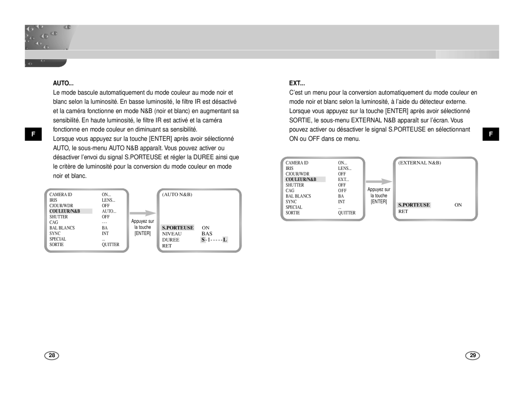 Samsung ICD-831P/ACDC, ICD-833P/ACDC manual On ou OFF dans ce menu, Bas 