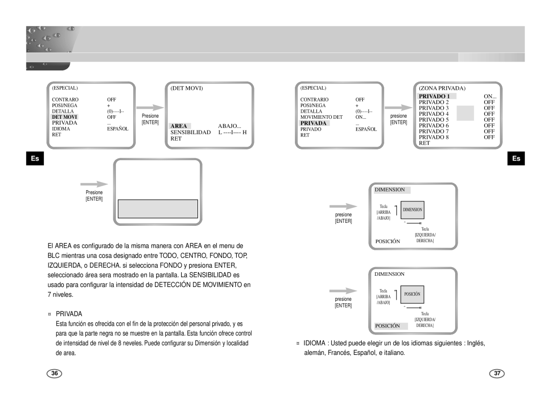 Samsung ICD-833P/ACDC, ICD-831P/ACDC manual ¤ Privada 