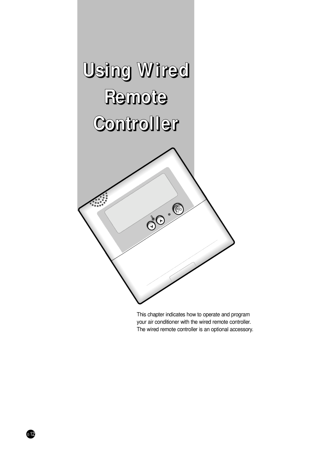 Samsung ICH1800E ICH2400E manuel dutilisation Using Wired Remote Controller 