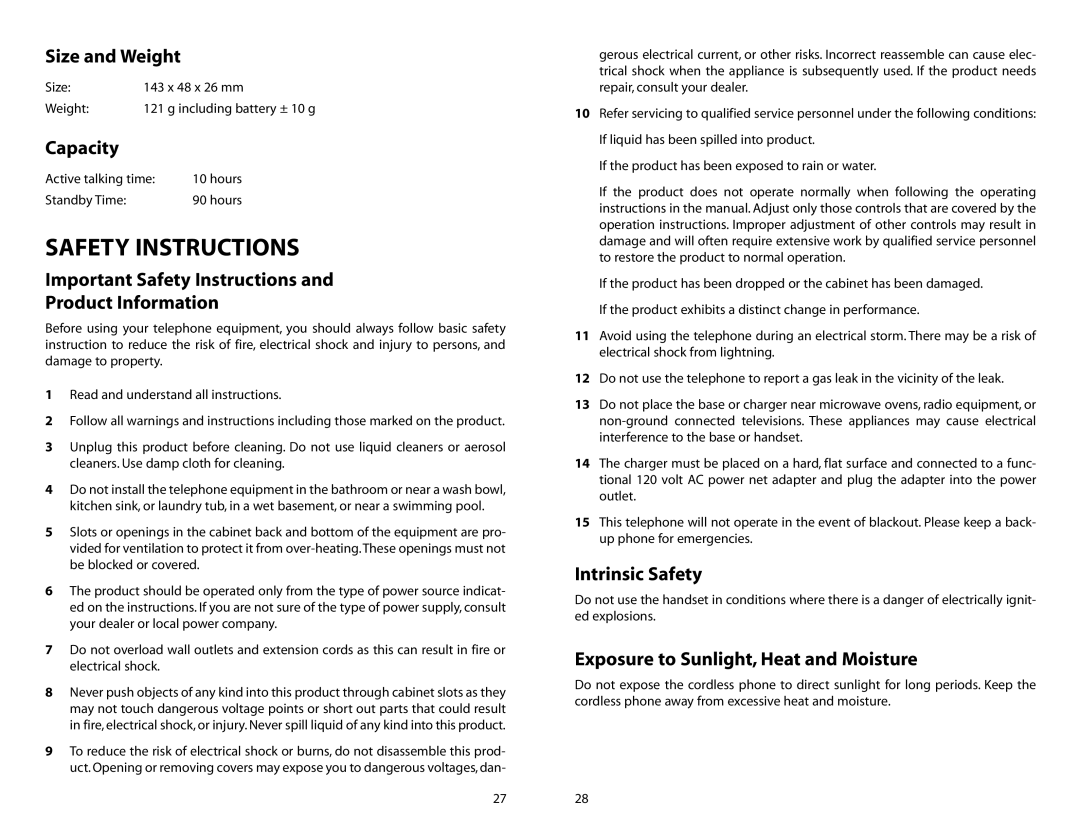 Samsung iDCS SLiM manual Safety Instructions 